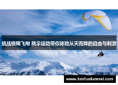 挑战极限飞翔 跳伞运动带你体验从天而降的自由与刺激